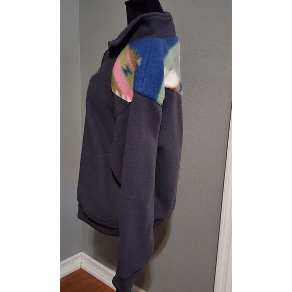 Vintage BI Gear Pullover Fleece Sweater Colorful Geometric Shoulder  Medium - Picture 2 of 8
